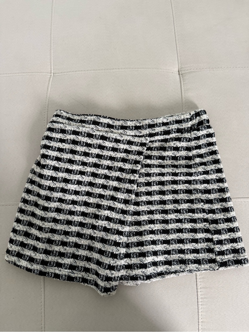 Marshalls Black and White Check Tweed Mini Skirt